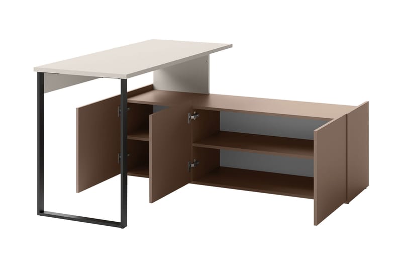 Sigmana Skrivbord 260x55 cm - Ljusgrå/Brun - Möbler - Bord & matgrupper - Kontorsbord - Skrivbord