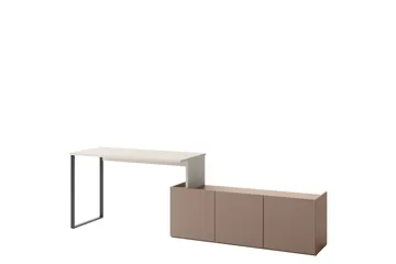 Sigmana Skrivbord 260x55 cm - Ljusgrå/Brun - Möbler - Bord & matgrupper - Kontorsbord - Skrivbord