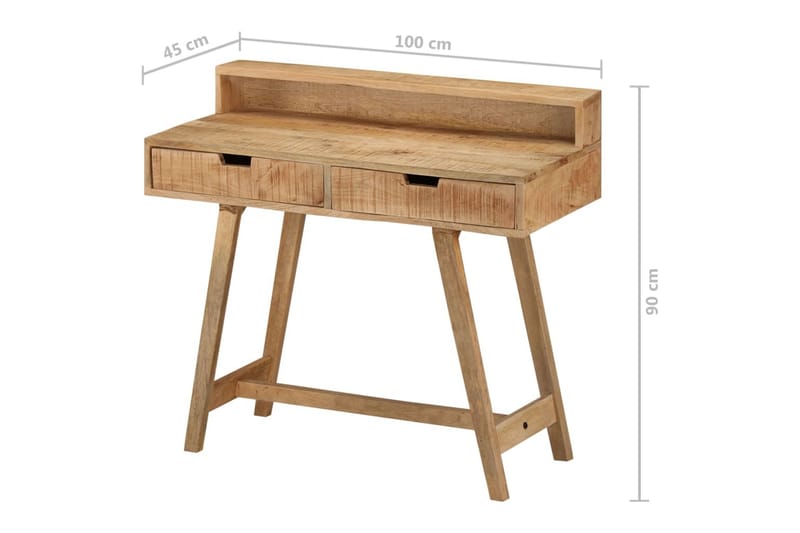 Skrivbord 100x45x90 cm massivt grovt mangoträ - Brun - Möbler - Bord & matgrupper - Kontorsbord - Skrivbord