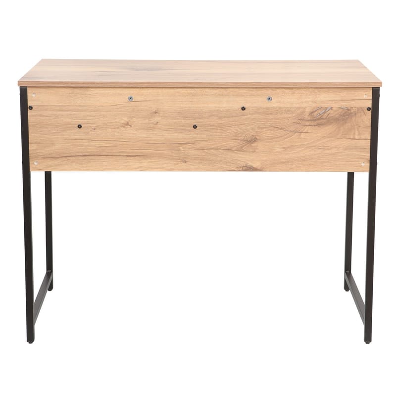 Skrivbord 100x50x76 cm - ljust rustikt trä/svart - Möbler - Bord & matgrupper - Kontorsbord - Skrivbord