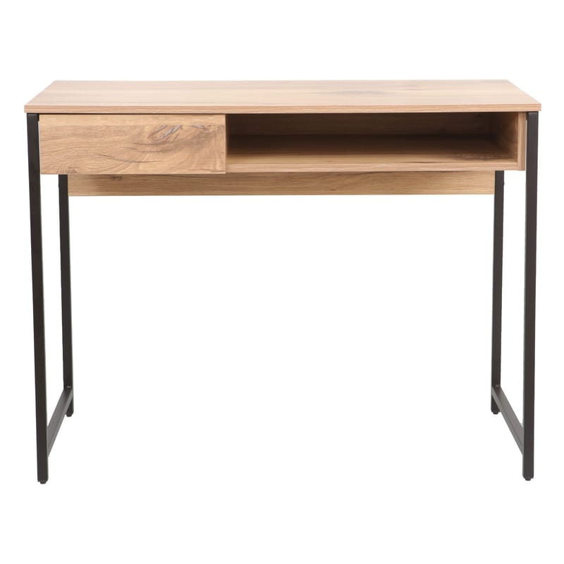 Skrivbord 100x50x76 cm - ljust rustikt trä/svart - Möbler - Bord & matgrupper - Kontorsbord - Skrivbord