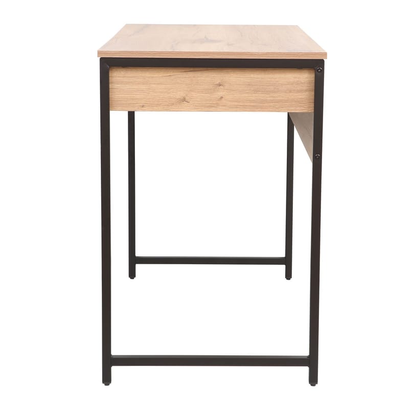 Skrivbord 100x50x76 cm - ljust rustikt trä/svart - Möbler - Bord & matgrupper - Kontorsbord - Skrivbord