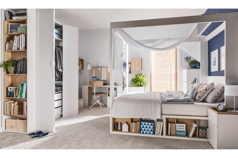 4You Skrivbordsskiva 142 cm med Förvaring Hylla Vit/Natur - VOX - Möbler - Bord & matgrupper - Kontorsbord - Skrivbord