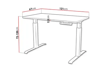 Adrianah Skrivbord 67x121 cm - Svart - Möbler - Bord & matgrupper - Kontorsbord - Skrivbord - Höj och sänkbart skrivbord