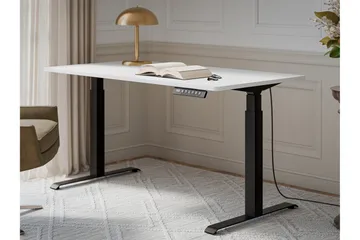 Adrianah Skrivbord 80x150 cm - Vit/Svart - Möbler - Bord & matgrupper - Kontorsbord - Skrivbord - Höj och sänkbart skrivbord