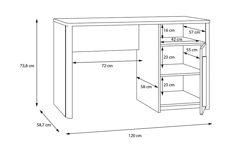 Ahmetbay Skrivbord 120 cm - Grå/Brun - Möbler - Bord & matgrupper - Kontorsbord - Skrivbord