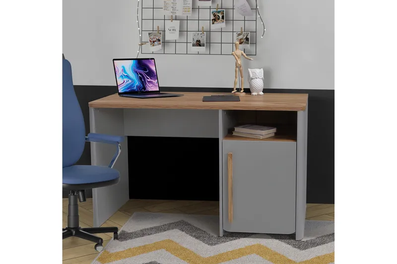 Ahmetbay Skrivbord 120 cm - Grå/Brun - Möbler - Bord & matgrupper - Kontorsbord - Skrivbord