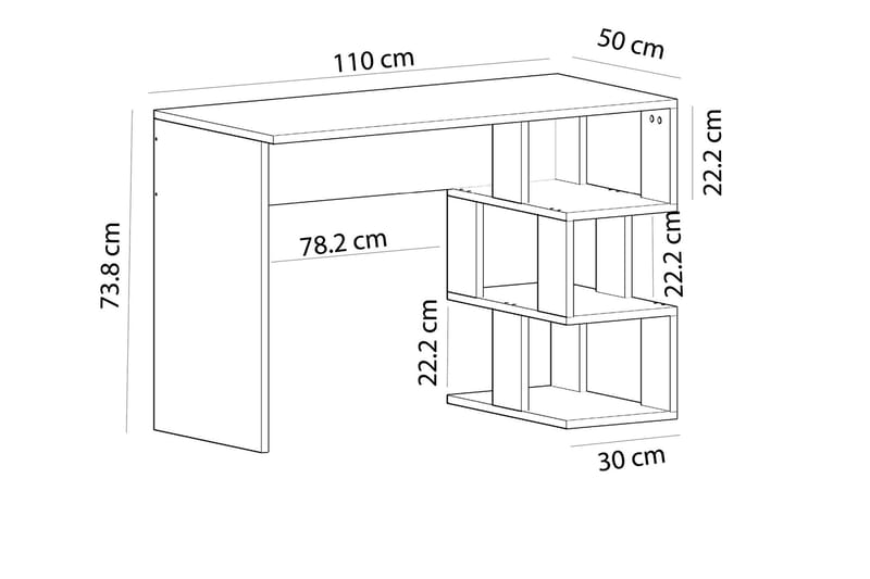 Alfered Skrivbord 110 cm - Valnöt - Möbler - Bord & matgrupper - Kontorsbord - Skrivbord