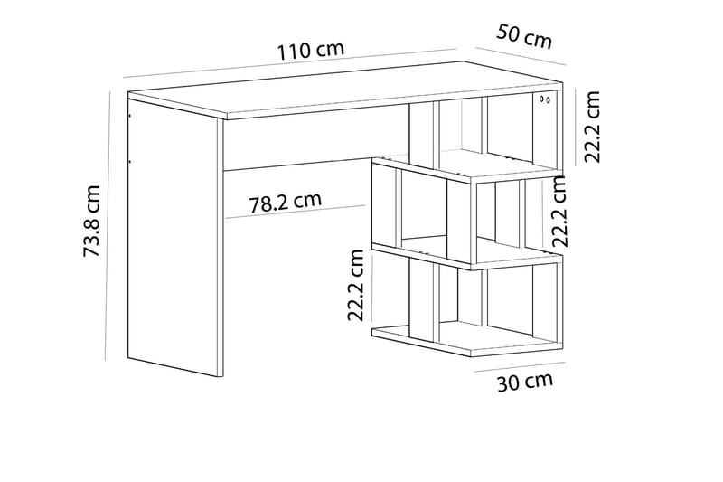 Alfered Skrivbord 110 cm - Valnöt - Skrivbord