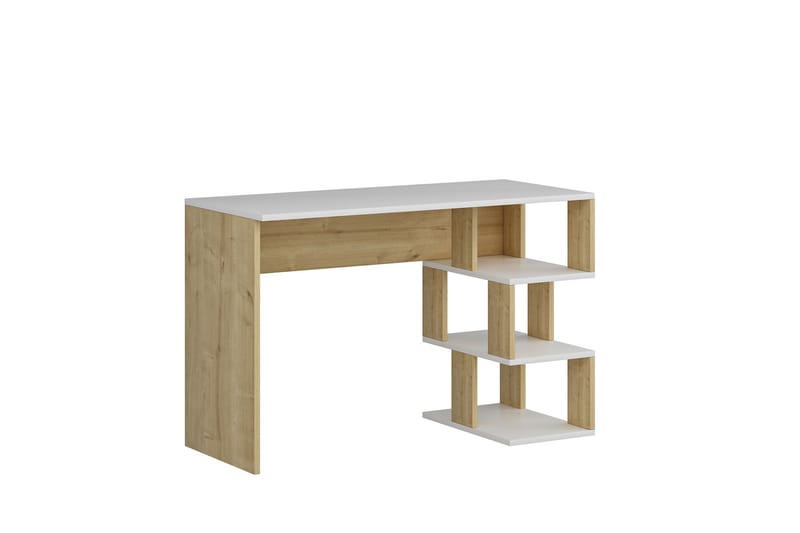 Alfered Skrivbord 110 cm - Vit/Natur - Möbler - Bord & matgrupper - Kontorsbord - Skrivbord