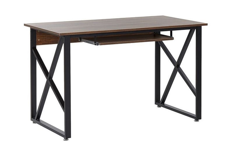 Alvaston Skrivbord 120 cm - Mörkt Trä/Svart - Skrivbord