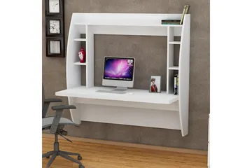 Ambalaj Väggskrivbord 120 cm med Förvaring Hyllor - Vit - Möbler - Bord & matgrupper - Kontorsbord - Skrivbord