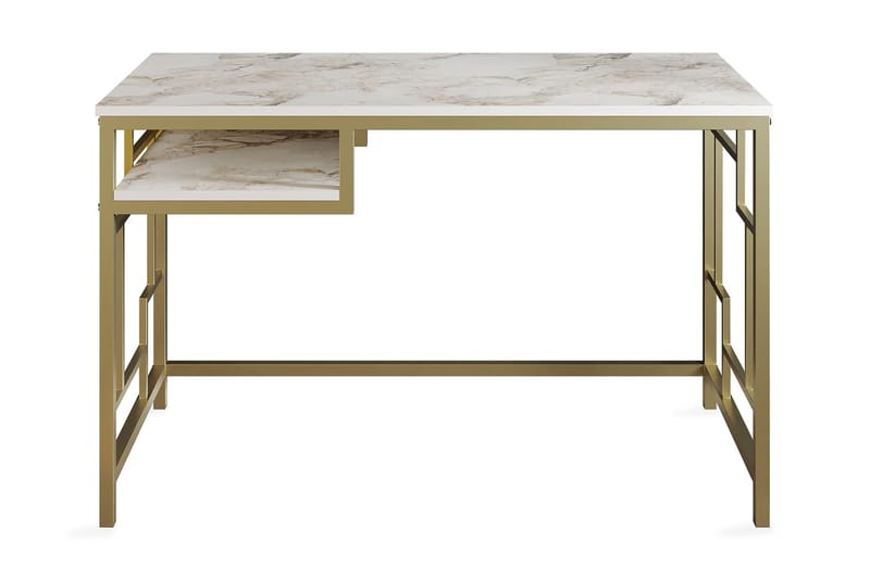 Amsberg Skrivbord 120 cm med Förvaring Hylla - Guld - Skrivbord