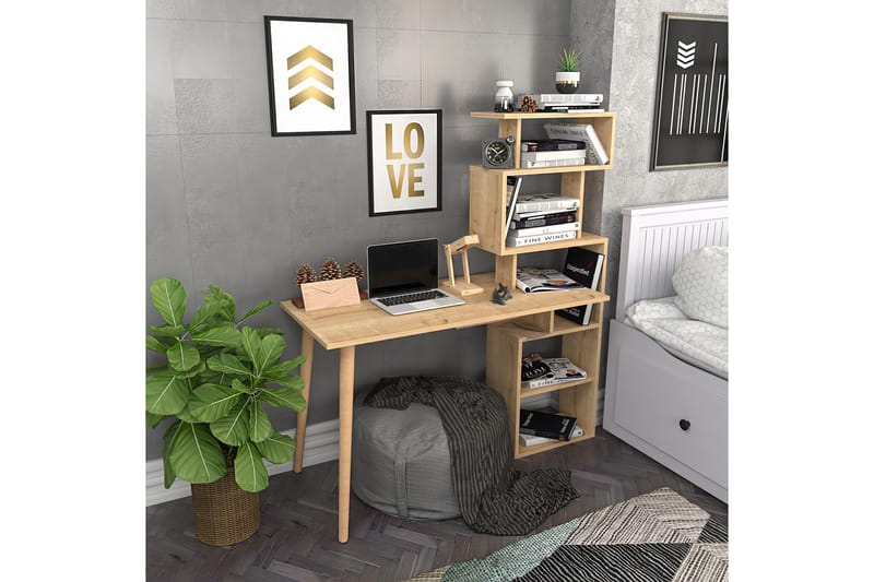 Andifli Skrivbord 55x146,4x133 cm med förvaring - Ek - Möbler - Bord & matgrupper - Kontorsbord - Skrivbord