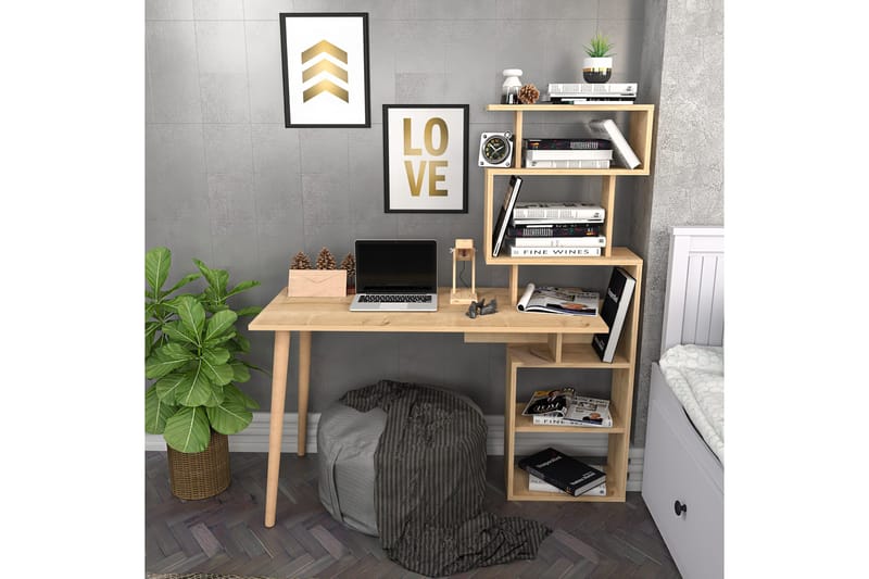 Andifli Skrivbord 55x146,4x133 cm med förvaring - Ek - Möbler - Bord & matgrupper - Kontorsbord - Skrivbord