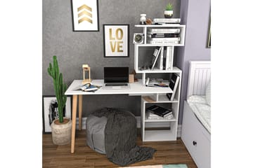 Andifli Skrivbord 55x146,4x133 cm med förvaring - Vit - Möbler - Bord & matgrupper - Kontorsbord - Skrivbord