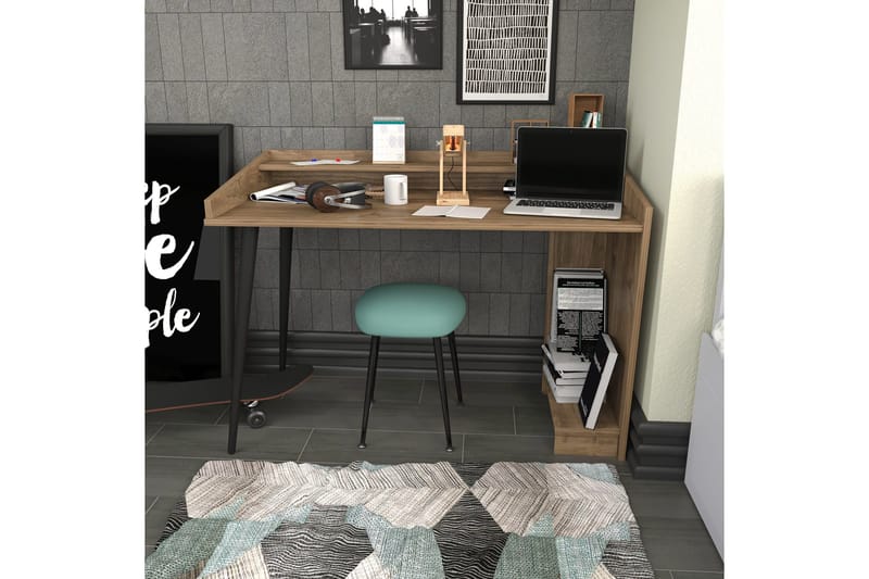 Andifli Skrivbord 59x88,3x121,8 cm med förvaring - Brun - Möbler - Bord & matgrupper - Kontorsbord - Skrivbord