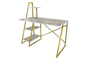 Andifli Skrivbord 60x120x120 cm med förvaring - Vit - Möbler - Bord & matgrupper - Kontorsbord - Skrivbord
