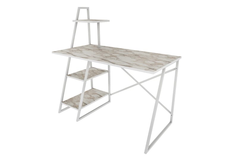 Andifli Skrivbord 60x120x120 cm med förvaring - Vit - Möbler - Bord & matgrupper - Kontorsbord - Skrivbord