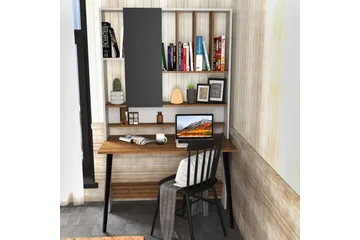 Andifli Skrivbord 60x196,6x120 cm med förvaring - Vit - Möbler - Bord & matgrupper - Kontorsbord - Skrivbord