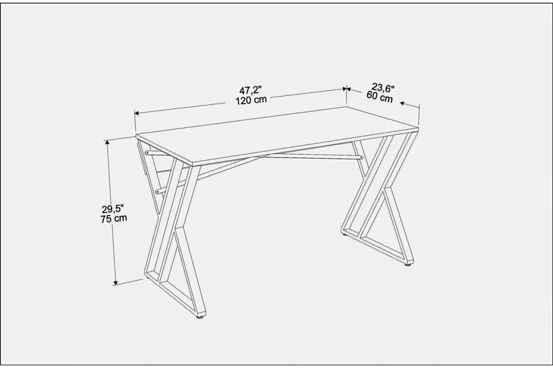 Andifli Skrivbord 60x75x120 cm - Vit - Möbler - Bord & matgrupper - Kontorsbord - Skrivbord