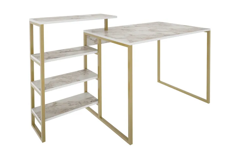 Andifli Skrivbord 60x76,8x133 cm med förvaring - Guld - Möbler - Bord & matgrupper - Kontorsbord - Skrivbord