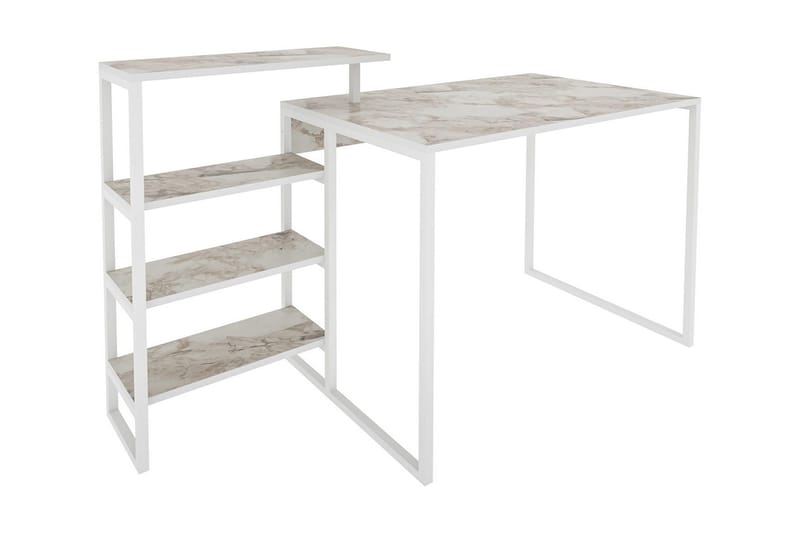 Andifli Skrivbord 60x76,8x133 cm med förvaring - Vit - Möbler - Bord & matgrupper - Kontorsbord - Skrivbord