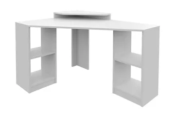 Andifli Skrivbord 90x76,8x120 cm med förvaring - Vit - Möbler - Bord & matgrupper - Kontorsbord - Skrivbord - Hörnskrivbord