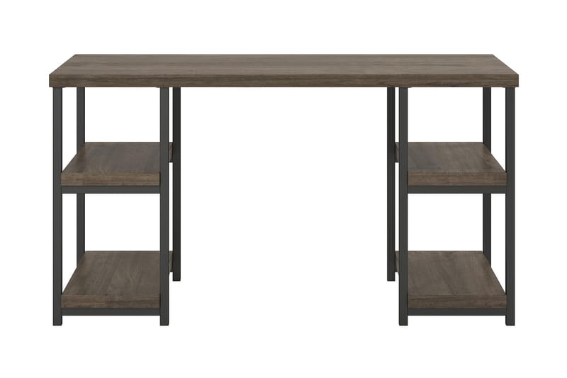 Ashlar Skrivbord 137 cm med Förvaring 4 Hyllor Brun/Svart - Dorel Home - Möbler - Bord & matgrupper - Kontorsbord - Skrivbord