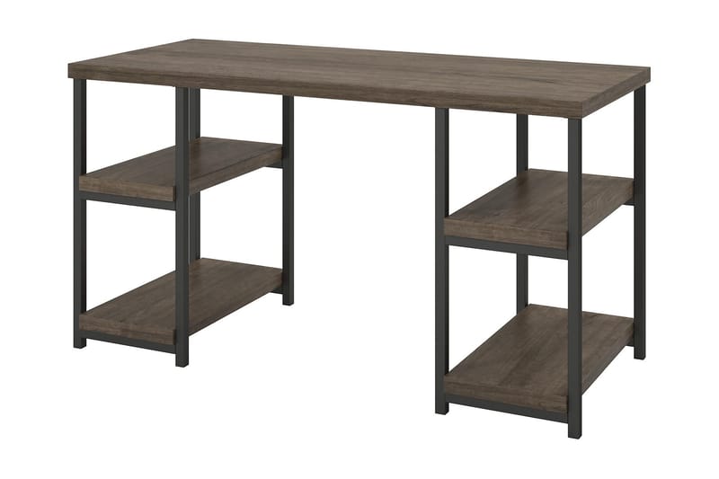 Ashlar Skrivbord 137 cm med Förvaring 4 Hyllor Brun/Svart - Dorel Home - Möbler - Bord & matgrupper - Kontorsbord - Skrivbord