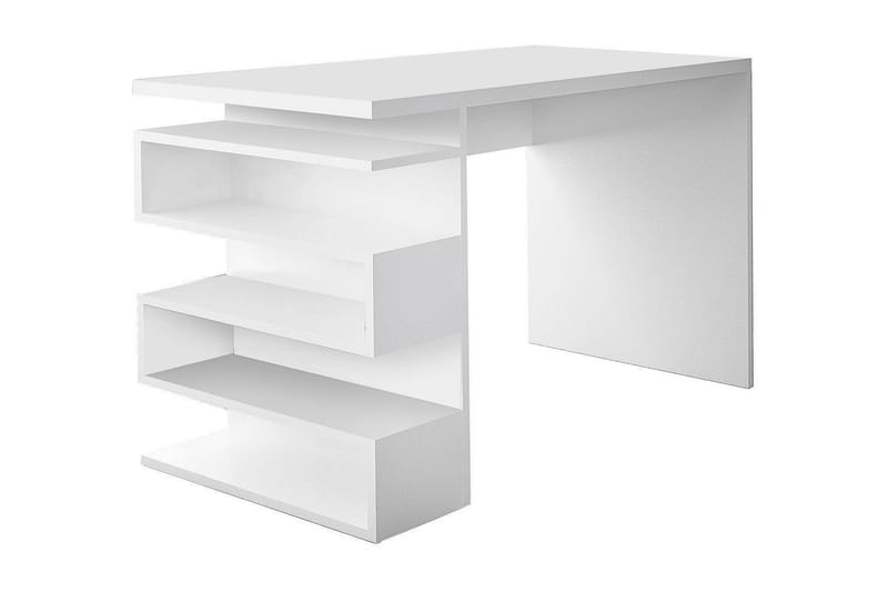 Asillane Skrivbord 120 cm med Sidoförvaring - Vit - Skrivbord