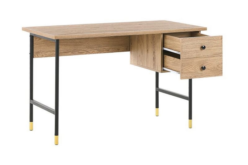 Assaria Skrivbord 120 cm med Förvaring 2 Lådor - Ljust Trä - Skrivbord