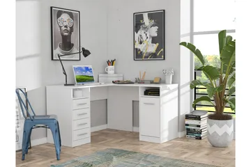Baacwood Skrivbord 125 cm - Vit - Möbler - Bord & matgrupper - Kontorsbord - Skrivbord - Hörnskrivbord