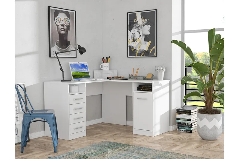 Baacwood Skrivbord 125 cm - Vit - Möbler - Bord & matgrupper - Kontorsbord - Skrivbord - Hörnskrivbord