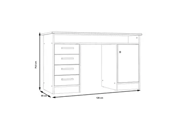 Baacwood Skrivbord 126 cm - Vit - Möbler - Bord & matgrupper - Kontorsbord - Skrivbord