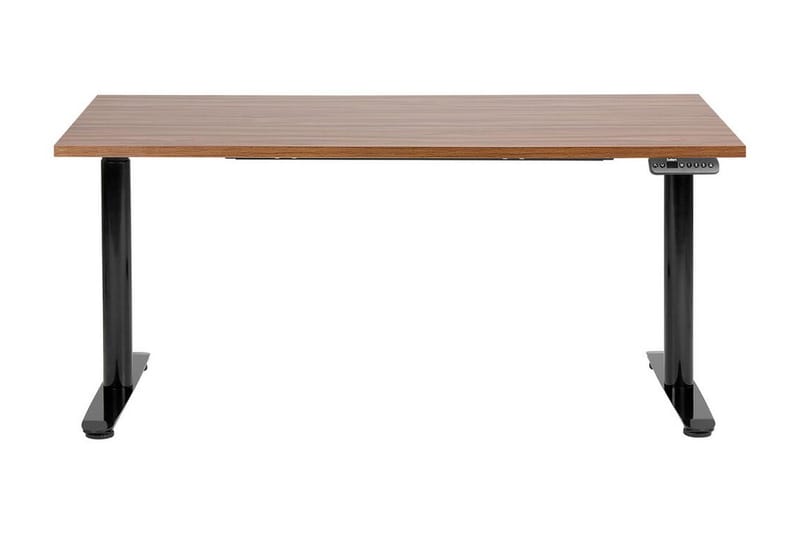 Banner Skrivbord 72x160 cm i Trä med Valnötsutseende - Brun|Svart - Möbler - Bord & matgrupper - Kontorsbord - Skrivbord - Höj och sänkbart skrivbord