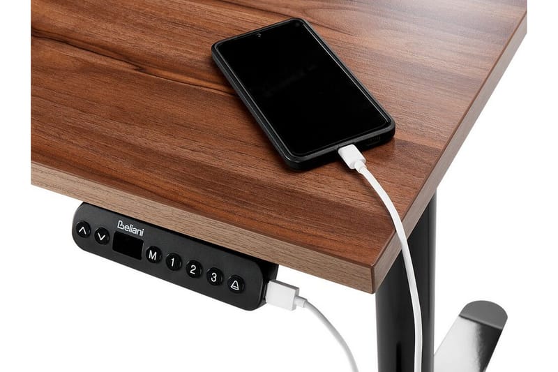 Banner Skrivbord 80x180 cm - Mörkt trä/Svart - Möbler - Bord & matgrupper - Kontorsbord - Skrivbord - Höj och sänkbart skrivbord