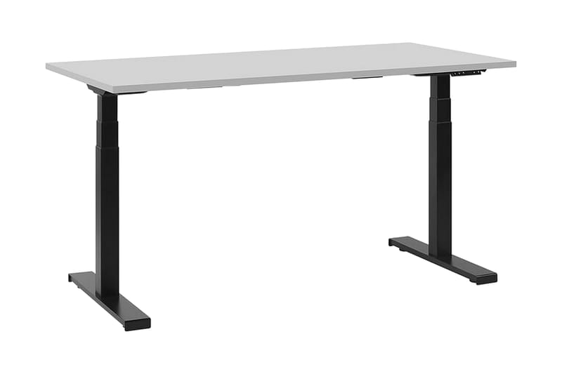 Belluton Skrivbord 130 cm Elektriskt Justerbart - Grå/Svart - Höj och sänkbart skrivbord - Skrivbord