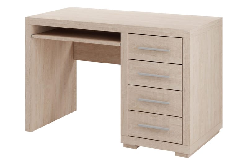 Benavila Skrivbord 120 cm med Förvaring 4 Lådor, Beige/Grå