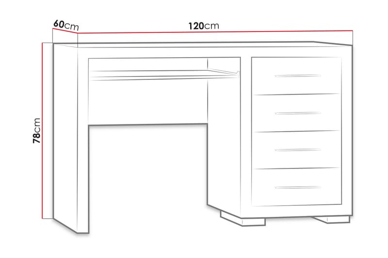 Benavila Skrivbord 120 cm med Förvaring 4 Lådor - Beige/Grå - Möbler - Bord & matgrupper - Kontorsbord - Skrivbord
