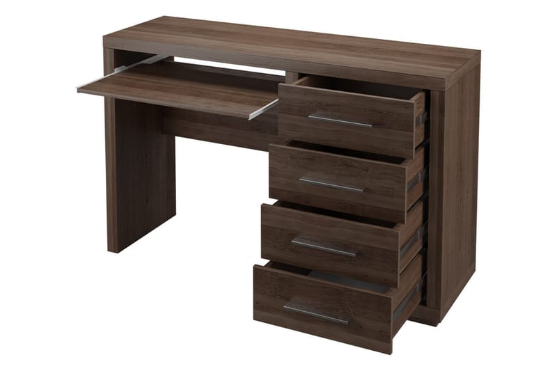 Benavila Skrivbord 120 cm med Förvaring 4 Lådor - Ekfärg/Brun - Skrivbord