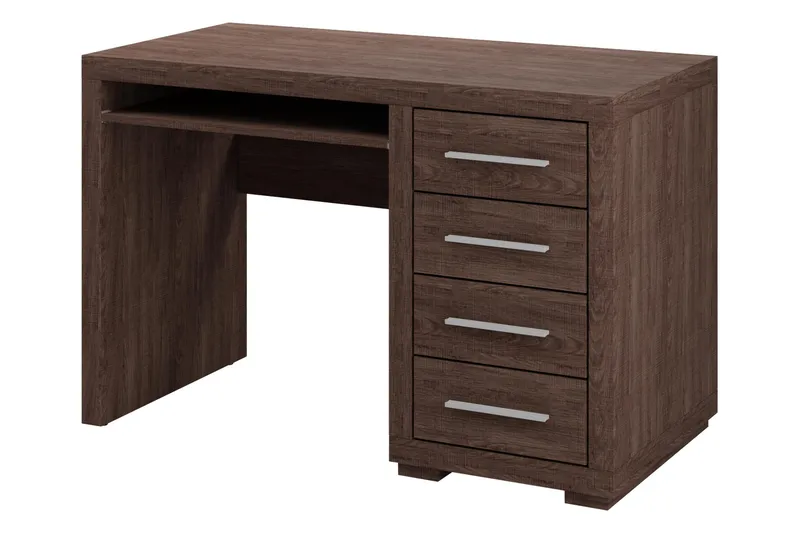 Benavila Skrivbord 120 cm med Förvaring 4 Lådor, Ekfärg/Brun