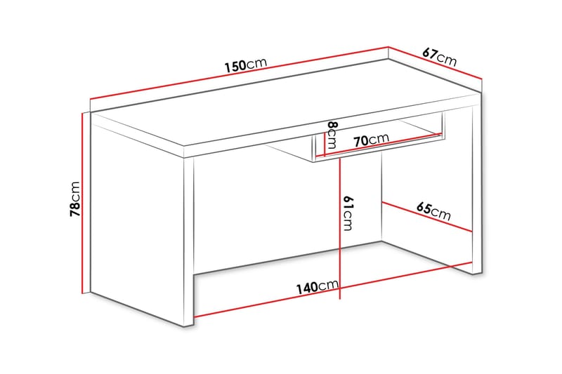 Benavila Skrivbord 150 cm - Brun - Möbler - Bord & matgrupper - Kontorsbord - Skrivbord