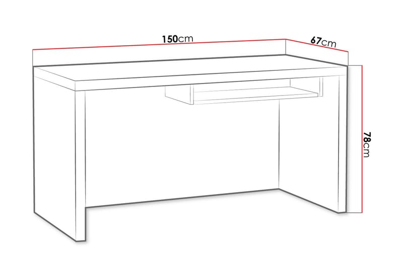 Benavila Skrivbord 150 cm - Vit - Möbler - Bord & matgrupper - Kontorsbord - Skrivbord