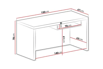 Benavila Skrivbord 150 cm - Vit - Möbler - Bord & matgrupper - Kontorsbord - Skrivbord