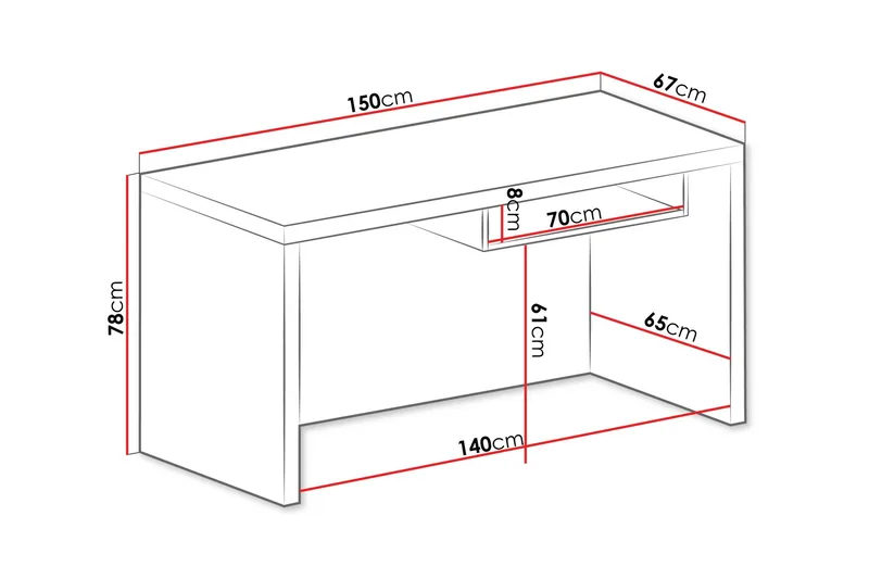 Benavila Skrivbord 150 cm - Vit - Möbler - Bord & matgrupper - Kontorsbord - Skrivbord
