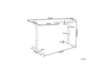 Bina L-format Skrivbord 109x160 cm i Målat Trä - Svart|Vit - Möbler - Bord & matgrupper - Kontorsbord - Skrivbord - Höj och sänkbart skrivbord