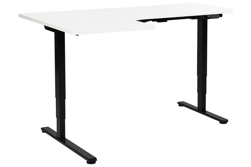 Bina L-format Skrivbord 109x160 cm i Målat Trä, Svart|Vit