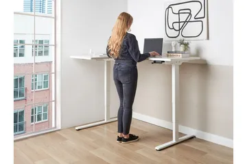 Bina L-format Skrivbord 109x160 cm i Målat Trä - Vit - Möbler - Bord & matgrupper - Kontorsbord - Skrivbord - Höj och sänkbart skrivbord