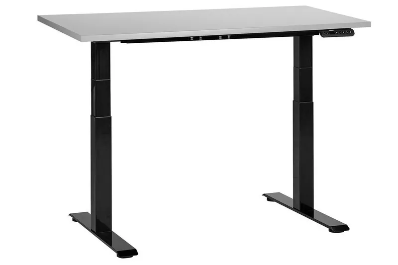Bina Skrivbord 72x120 cm i Trä med Metallstativ, Grå|Svart